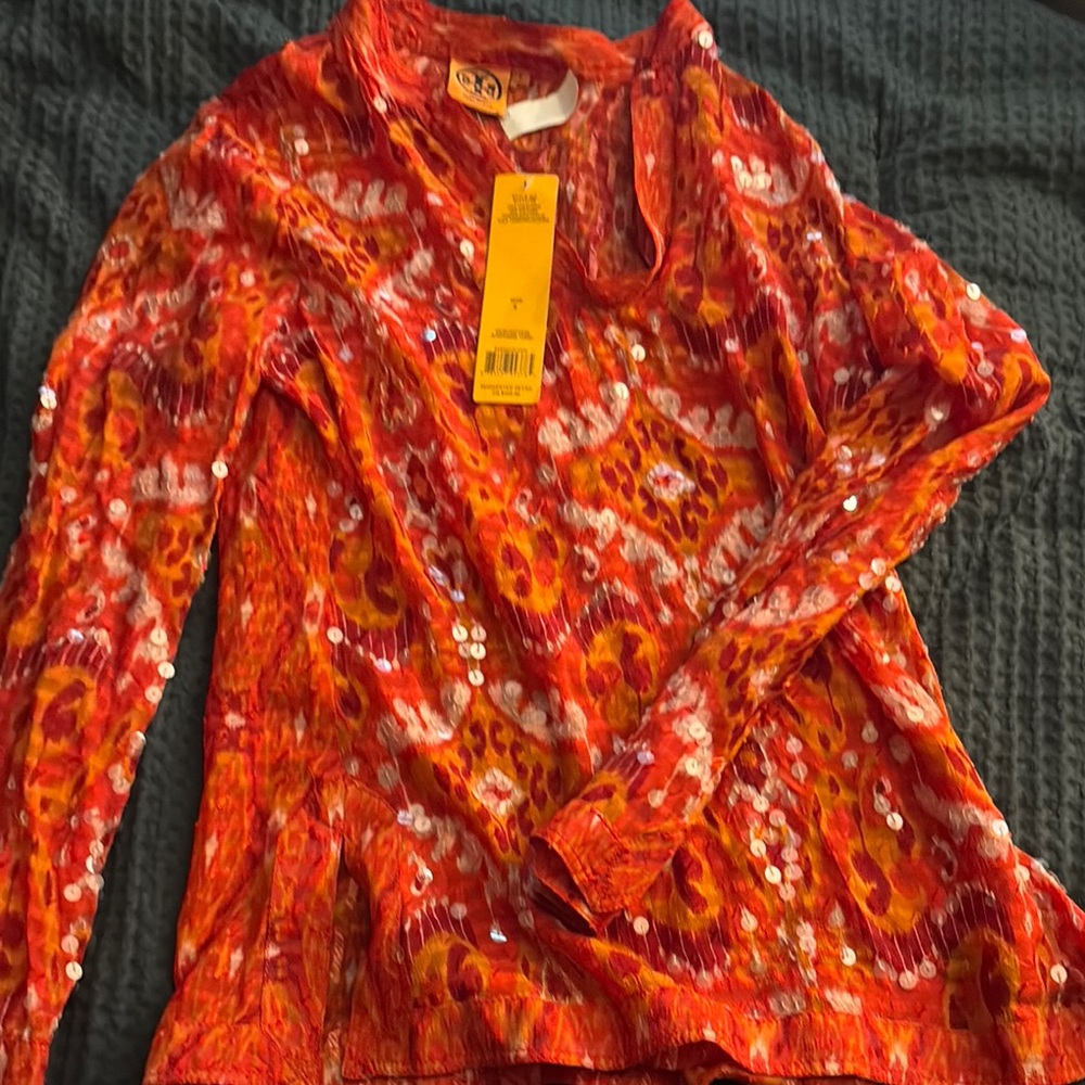 Vibrant Orange Women's Top Tory Burch
